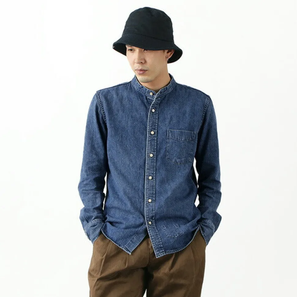 REMI RELIEF / Denim Band Collar Shirt