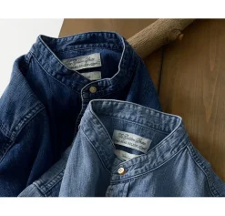 REMI RELIEF / Denim Band Collar Shirt