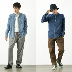 REMI RELIEF / Denim Band Collar Shirt