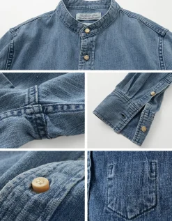 REMI RELIEF / Denim Band Collar Shirt