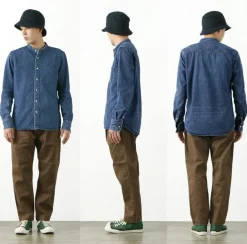 REMI RELIEF / Denim Band Collar Shirt
