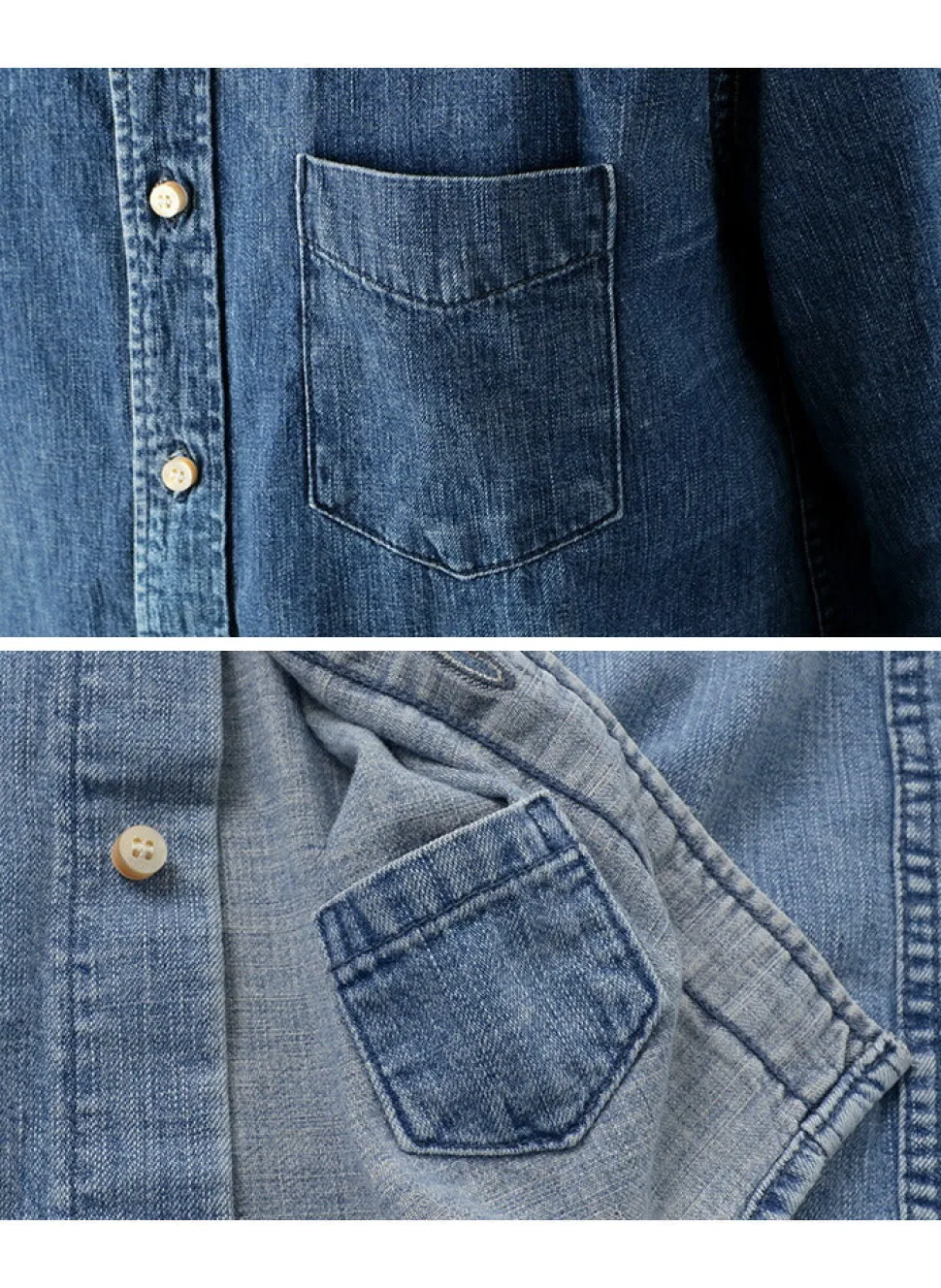 REMI RELIEF / Denim Band Collar Shirt