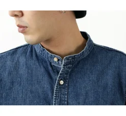 REMI RELIEF / Denim Band Collar Shirt
