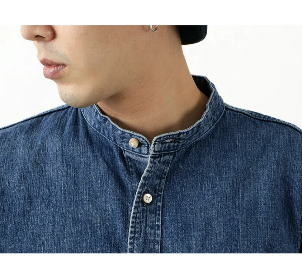 REMI RELIEF / Denim Band Collar Shirt
