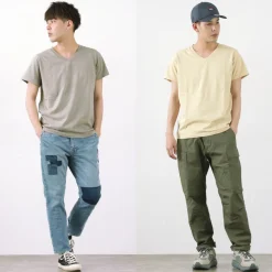 REMI RELIEF / LW processed V-neck T-shirt