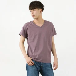 REMI RELIEF / LW processed V-neck T-shirt