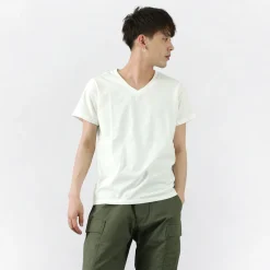 REMI RELIEF / LW processed V-neck T-shirt