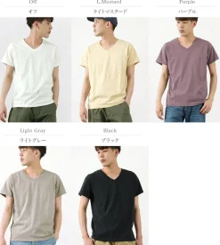 REMI RELIEF / LW processed V-neck T-shirt