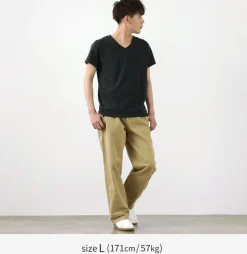 REMI RELIEF / LW processed V-neck T-shirt