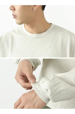 REMI RELIEF / Melange jersey long sleeve crew pocket T-shirt