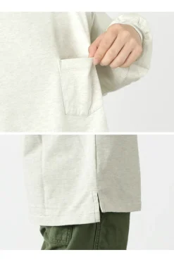 REMI RELIEF / Melange jersey long sleeve crew pocket T-shirt