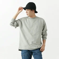 REMI RELIEF / Melange jersey long sleeve crew pocket T-shirt