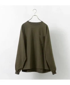 REMI RELIEF / Melange jersey long sleeve crew pocket T-shirt