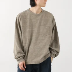 REMI RELIEF / Melange jersey long sleeve pocket T-shirt