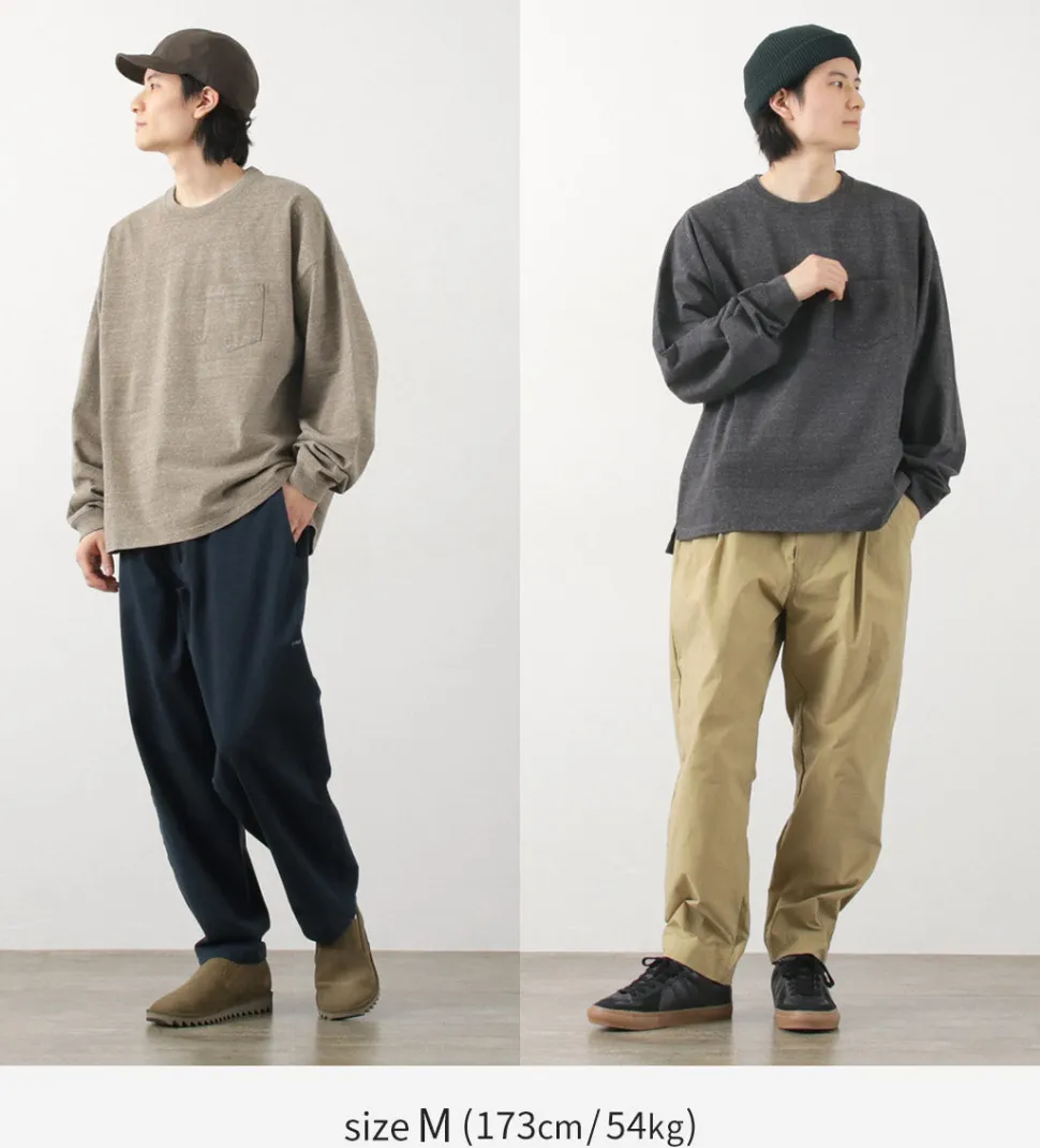 REMI RELIEF / Melange jersey long sleeve pocket T-shirt