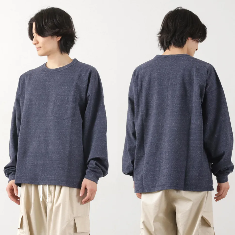 REMI RELIEF / Melange jersey long sleeve pocket T-shirt