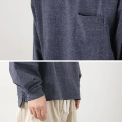 REMI RELIEF / Melange jersey long sleeve pocket T-shirt