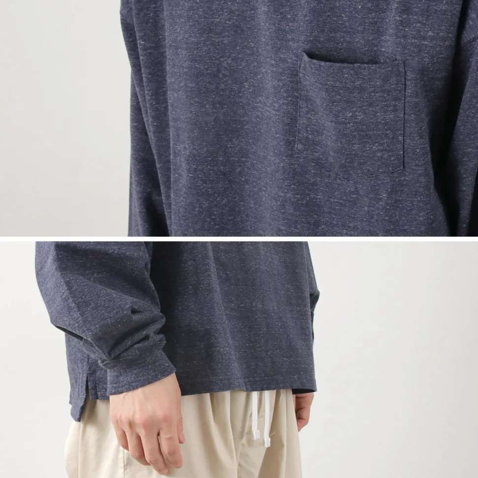 REMI RELIEF / Melange jersey long sleeve pocket T-shirt