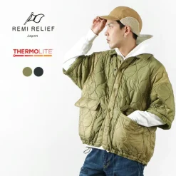 REMI RELIEF / Military Ripstop Short Sleeve Quilted Shirt Jacket