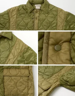 REMI RELIEF / Military Ripstop Short Sleeve Quilted Shirt Jacket