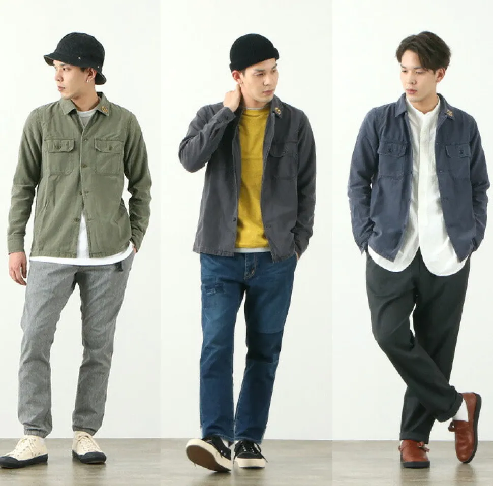 REMI RELIEF / Military Shirt (Flower Studded)