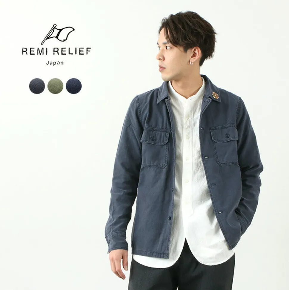 REMI RELIEF / Military Shirt (Flower Studded)
