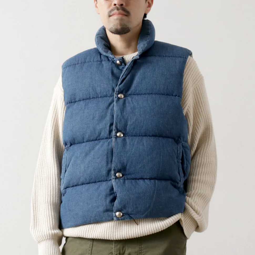 REMI RELIEF / Natural Processed Denim Down Vest