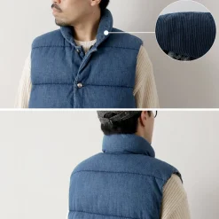 REMI RELIEF / Natural Processed Denim Down Vest