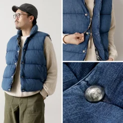 REMI RELIEF / Natural Processed Denim Down Vest
