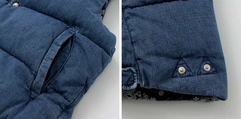 REMI RELIEF / Natural Processed Denim Down Vest