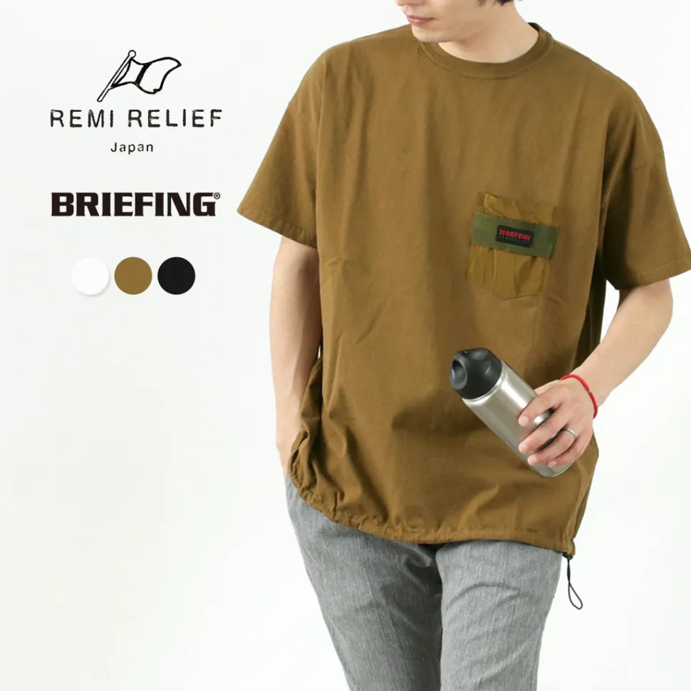REMI RELIEF x BRIEFING / Collaboration jersey pocket T-shirt