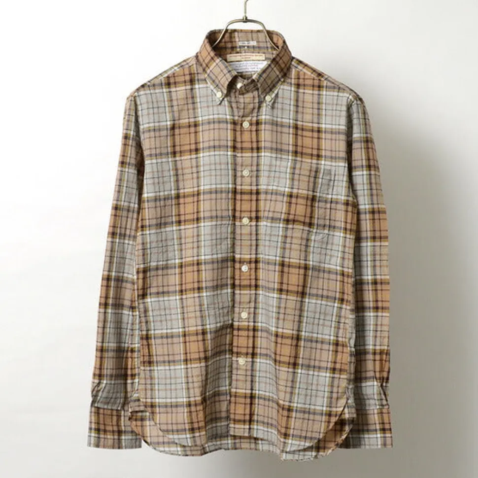 ROCOCO / Cotton Linen Madras Check Button-down Shirt