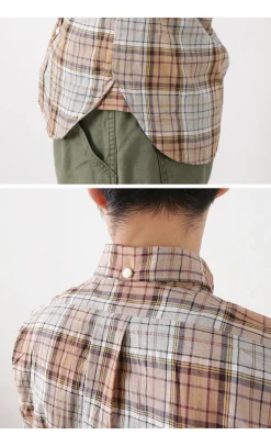 ROCOCO / Cotton Linen Madras Check Button-down Shirt