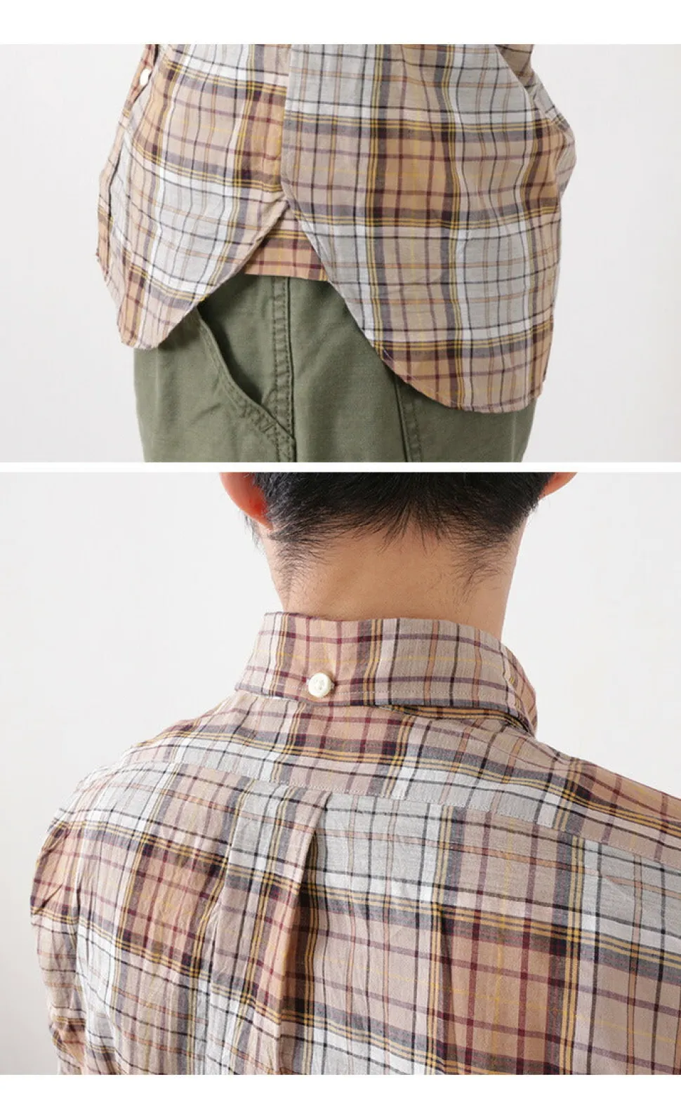 ROCOCO / Cotton Linen Madras Check Button-down Shirt