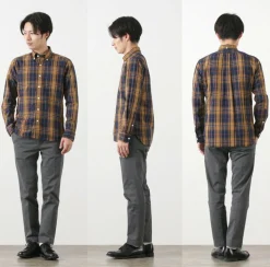 ROCOCO / Cotton Linen Madras Check Button-down Shirt