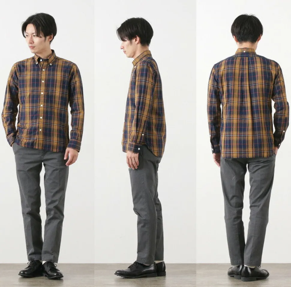 ROCOCO / Cotton Linen Madras Check Button-down Shirt