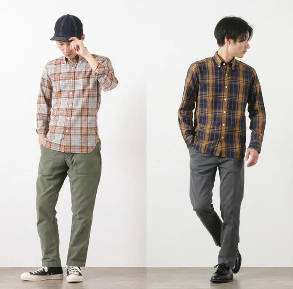 ROCOCO / Cotton Linen Madras Check Button-down Shirt