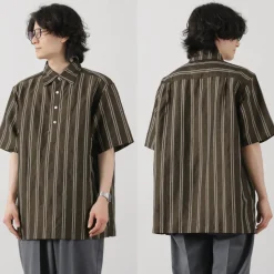 ROCOCO / Cupro linen woven poloshirt