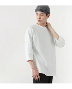ROCOCO / Hemmed Jersey Cotton Crew Neck Cut & Sew