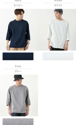 ROCOCO / Hemmed Jersey Cotton Crew Neck Cut & Sew