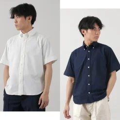 ROCOCO / Pique Short Sleeve Button Down Shirt