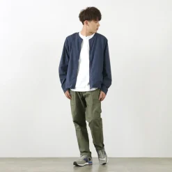 ROCOCO / Polylammy Coolmax stretch collarless shirt cardigan