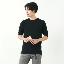 ROCOCO / Smooth Cotton Ribbed Crew T-Shirt