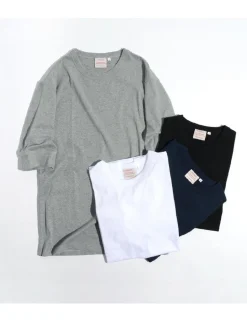 ROCOCO / Smooth Cotton Ribbed Crew T-Shirt