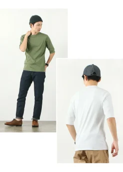 ROCOCO / Smooth Cotton Ribbed Crew T-Shirt