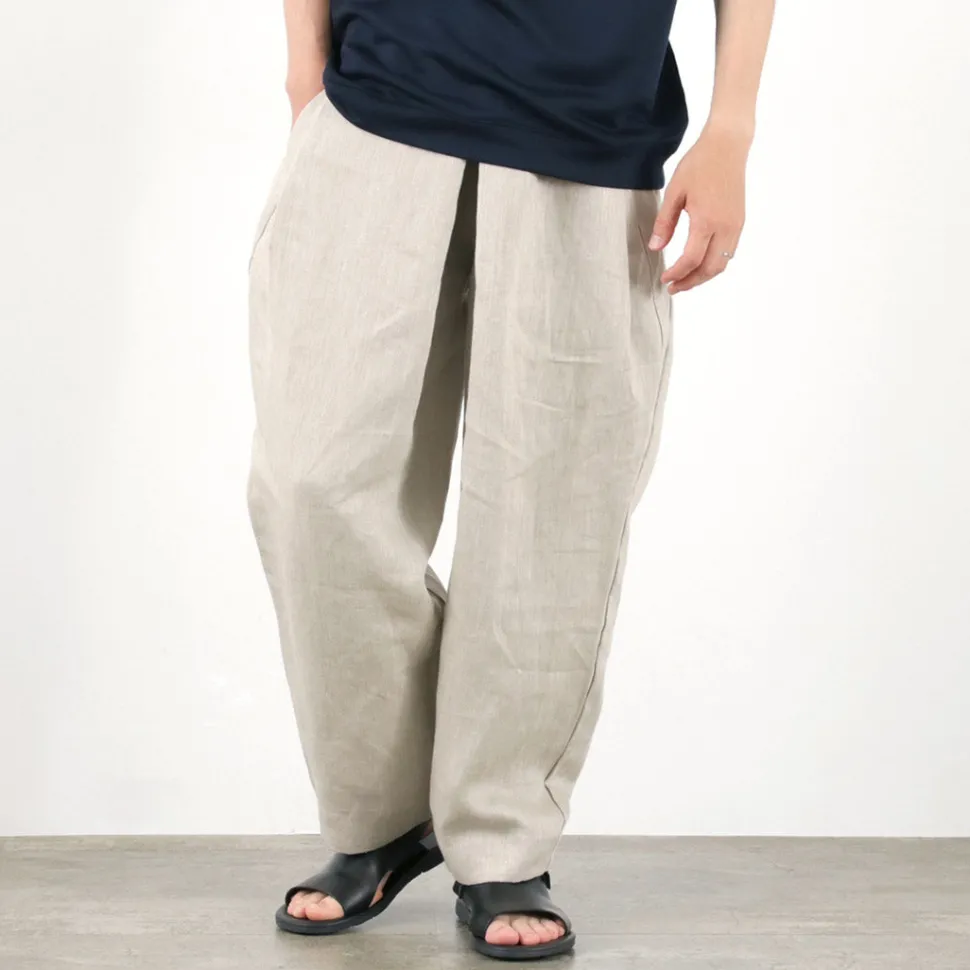 ROCOCO / Vintage Linen Wide Tucked Easy Pants