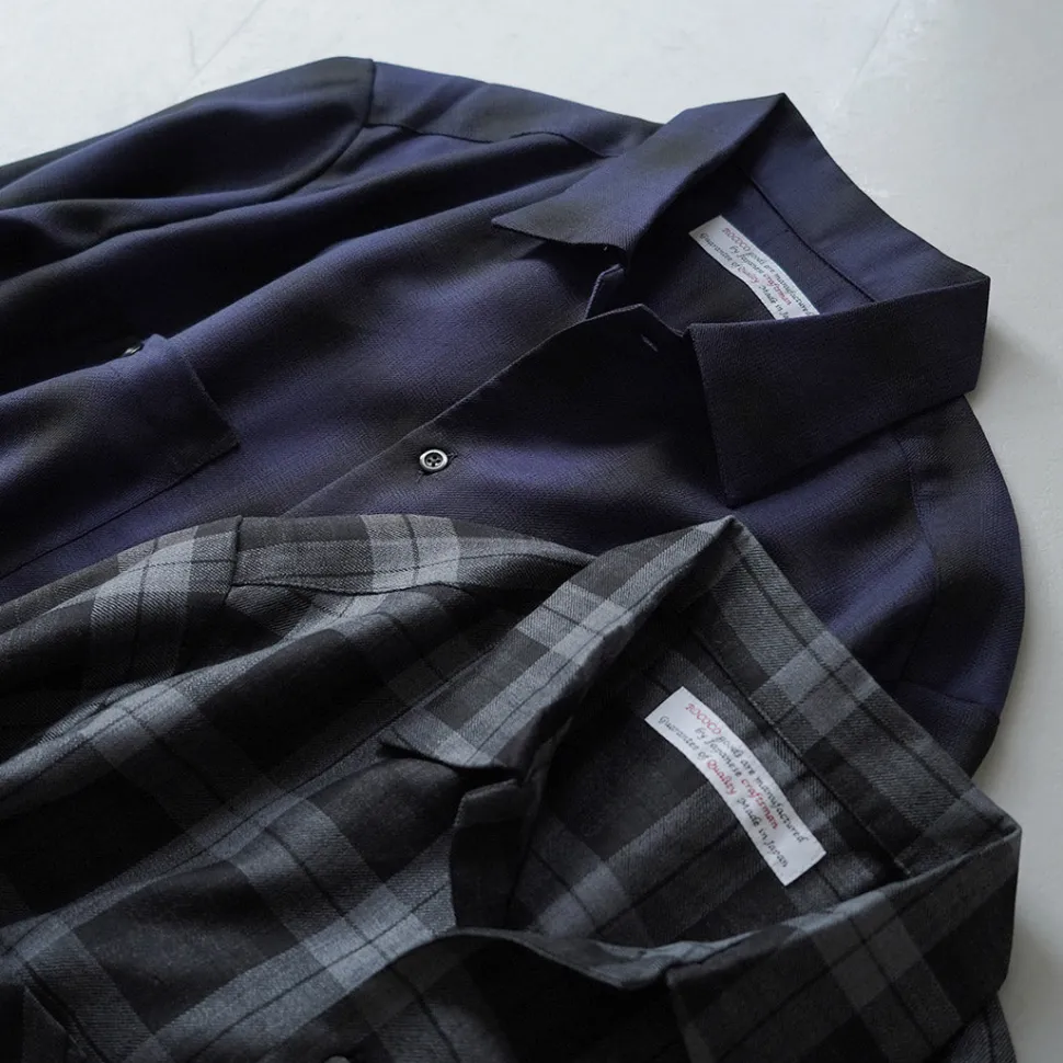 ROCOCO / Wool Open-Collared Shirt