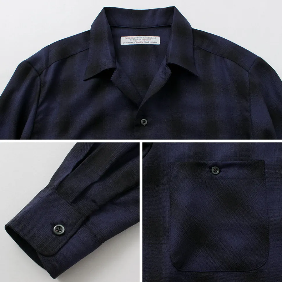 ROCOCO / Wool Open-Collared Shirt