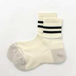 ROTOTO / All Rounder 2 Stripe Merino Crew Socks