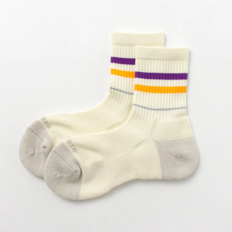 ROTOTO / All Rounder 2 Stripe Merino Crew Socks